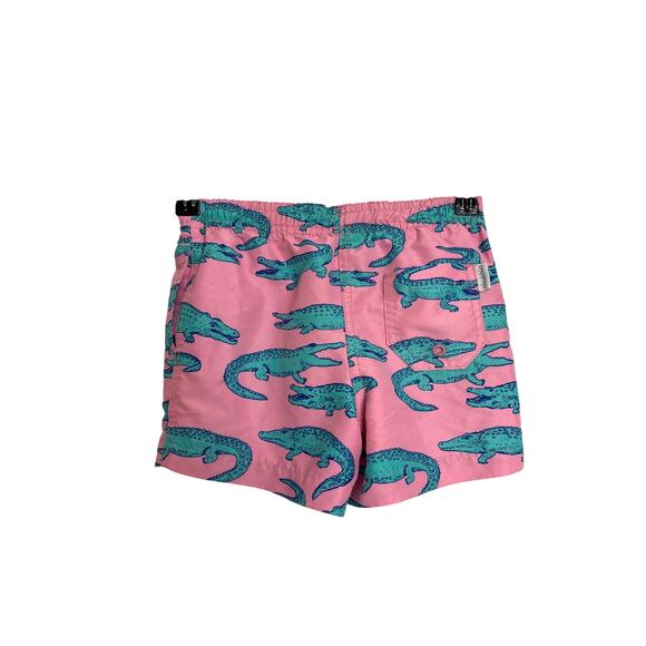 Chubbies Swim Trunks Boys Size 5T The Lil Glades Pink Alligator Print Shorts - Picture 2 of 4